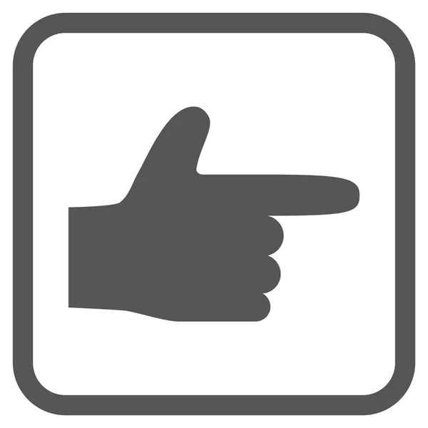Ponteiro de mão direito vetor ícone em uma moldura — Vetor de Stock