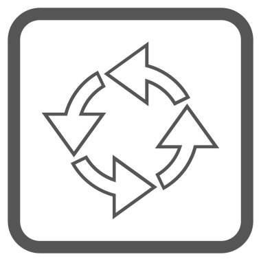 Döndürme vektör simgesi bir çerçeve içinde