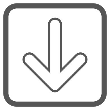 Vektör simgesi bir çerçeve içinde aşağı yönlü ok