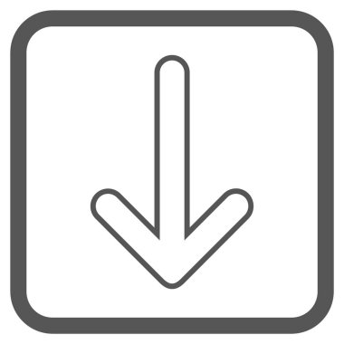 Vektör simgesi bir çerçeve içinde aşağı yönlü ok