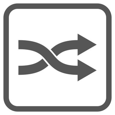 Shuffle okları doğru vektör simgesi bir çerçeve içinde