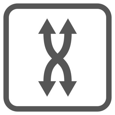 Shuffle okları dikey vektör simgesi bir çerçeve içinde