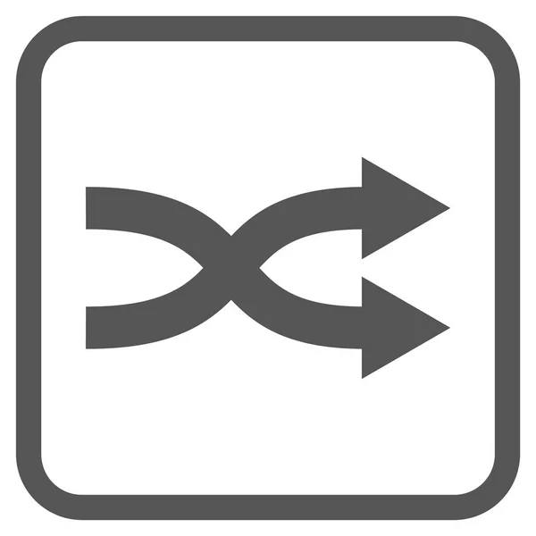 Shuffle βέλη εικονίδιο δεξιά διάνυσμα σε ένα πλαίσιο — Διανυσματικό Αρχείο