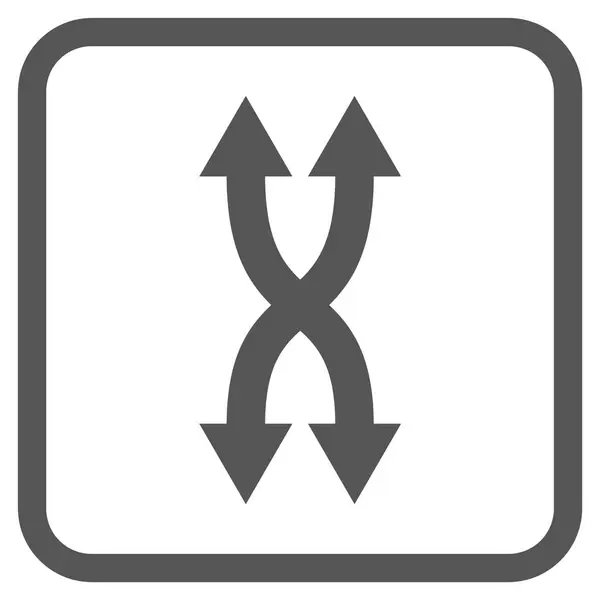 Shuffle Arrows Vertical Vector Icon In a Frame — Stock Vector