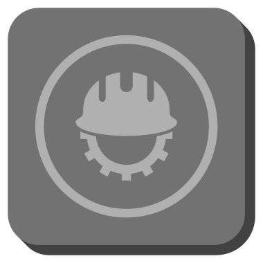 Geliştirme Hardhat yuvarlak kare vektör simgesi