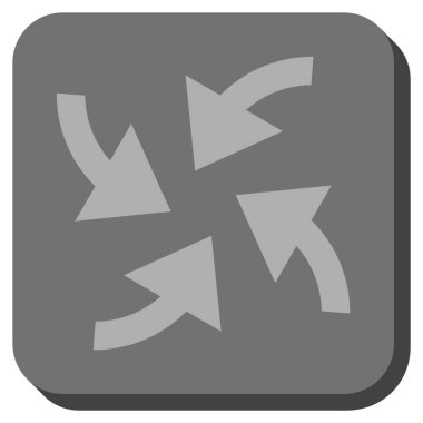 Siklon okları yuvarlak kare vektör simgesi