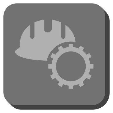 Geliştirme Hardhat yuvarlak kare vektör simgesi