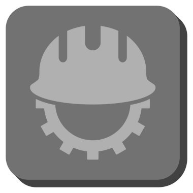 Geliştirme Hardhat yuvarlak kare vektör simgesi