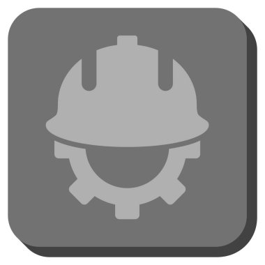 Geliştirme kask yuvarlak kare vektör simgesi