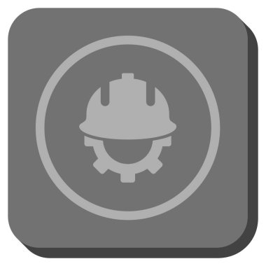 Geliştirme kask yuvarlak kare vektör simgesi