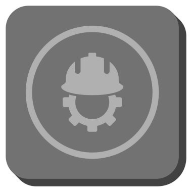 Geliştirme kask yuvarlak kare vektör simgesi