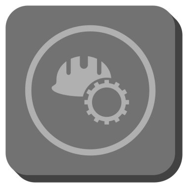 Geliştirme Hardhat yuvarlak kare vektör simgesi