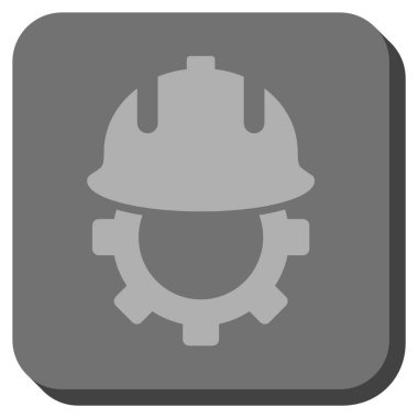 Geliştirme kask yuvarlak kare vektör simgesi