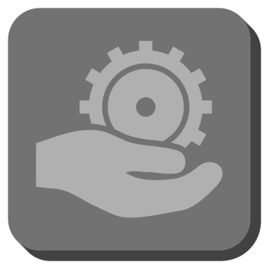 Geliştirme hizmeti yuvarlak kare vektör simgesi