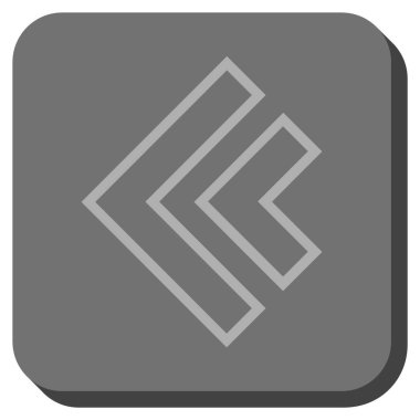 Yön sol yuvarlak kare vektör simgesi