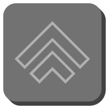 Yön yukarı yuvarlak kare vektör simgesi