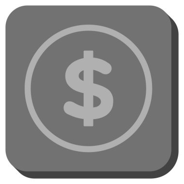 Doları yuvarlatılmış kare vektör simgesi