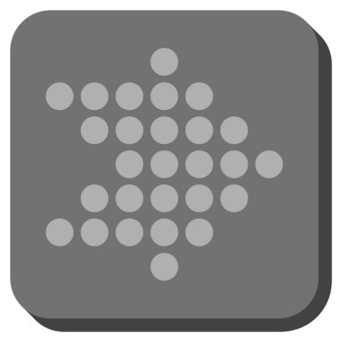 Noktalı ok sağ yuvarlak kare vektör simgesi