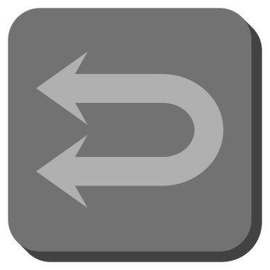 Çift sol ok yuvarlak kare vektör simgesi