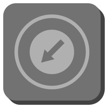 Yuvarlak aşağı sol ok yuvarlak kare vektör simgesi