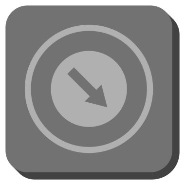 Aşağı doğru yuvarlak ok yuvarlatılmış kare vektör simgesi