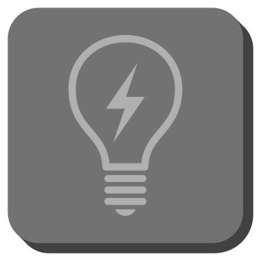 Elektrikli ampul yuvarlak kare vektör simgesi
