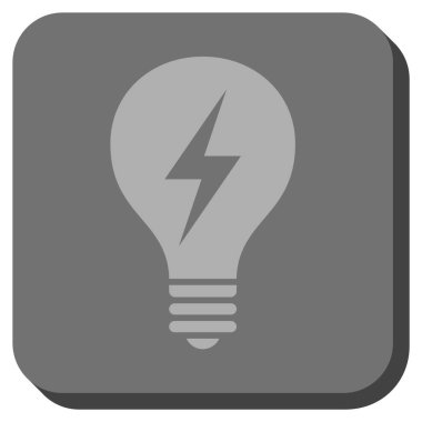 Elektrikli ampul yuvarlak kare vektör simgesi