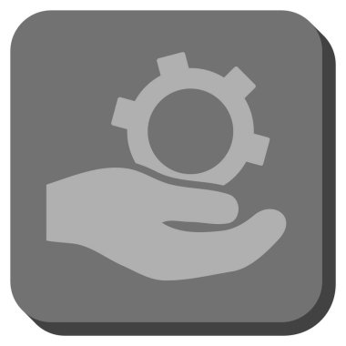 Mühendislik hizmeti yuvarlak kare vektör simgesi