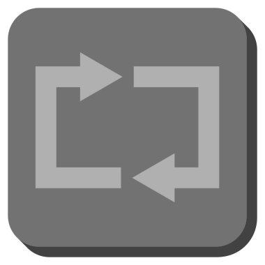 Exchange okları yuvarlak kare vektör simgesi