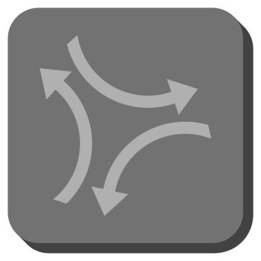 Exchange okları yuvarlak kare vektör simgesi