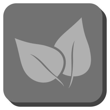 Flora Bitki yuvarlak kare vektör simgesi