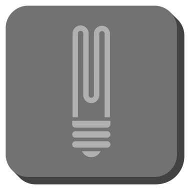 Floresan ampul yuvarlak kare vektör simgesi