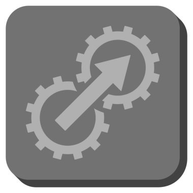 Dişli Tümleştirme yuvarlak kare vektör simgesi