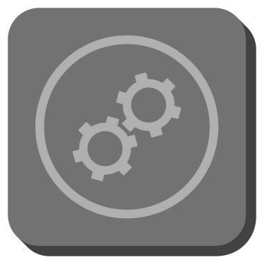Gears'ı yuvarlak kare vektör simgesi