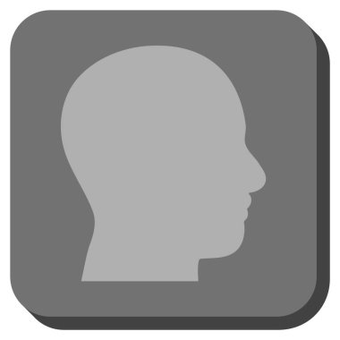 Kafa profil yuvarlak kare vektör simgesi