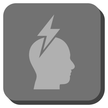 Baş ağrısı yuvarlatılmış kare vektör simgesi