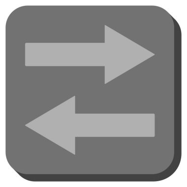 Yatay Çevir okları yuvarlak kare vektör simgesi