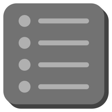 Öğeleri yuvarlak kare vektör simgesi