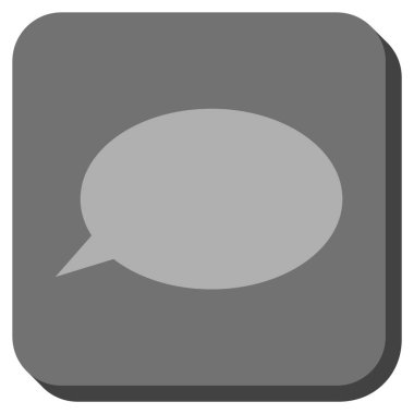 İleti bulut yuvarlak kare vektör simgesi