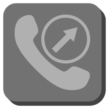 Çağrı giden yuvarlak kare vektör simgesi