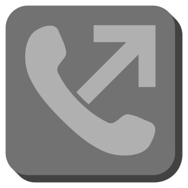 Çağrı giden yuvarlak kare vektör simgesi