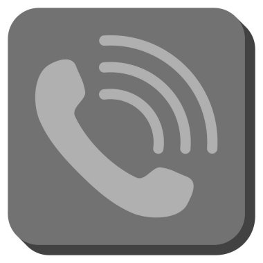 Telefon görüşmesi yuvarlak kare vektör simgesi