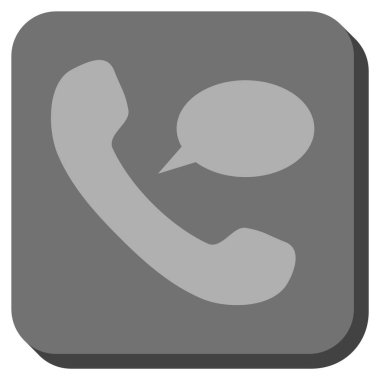 Telefon mesajı yuvarlak kare vektör simgesi