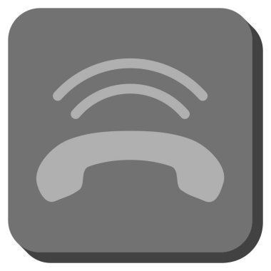 Telefonun çaldığını yuvarlak kare vektör simgesi