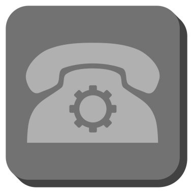 Telefon ayarları yuvarlak kare vektör simgesi