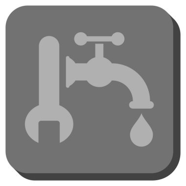 Sıhhi tesisat yuvarlak kare vektör simgesi