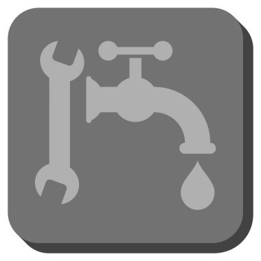 Sıhhi tesisat yuvarlak kare vektör simgesi