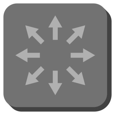 Radyal okları yuvarlak kare vektör simgesi