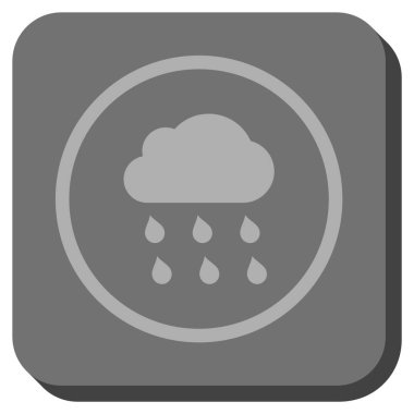 Yağmur bulutu yuvarlak kare vektör simgesi