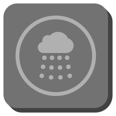 Yağmur bulutu yuvarlak kare vektör simgesi